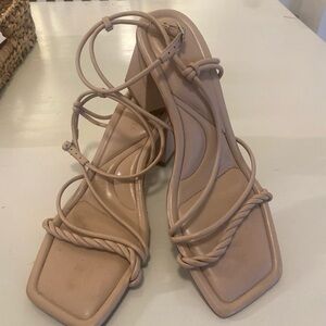 Marc Fisher Nude Strappy Heels